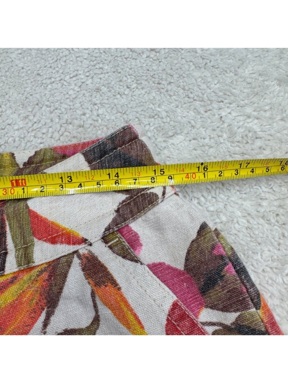Chico's Women's Tropical Floral Print Linen Blend Cropped Pants, Size 1 /US M - Picture 7 of 10